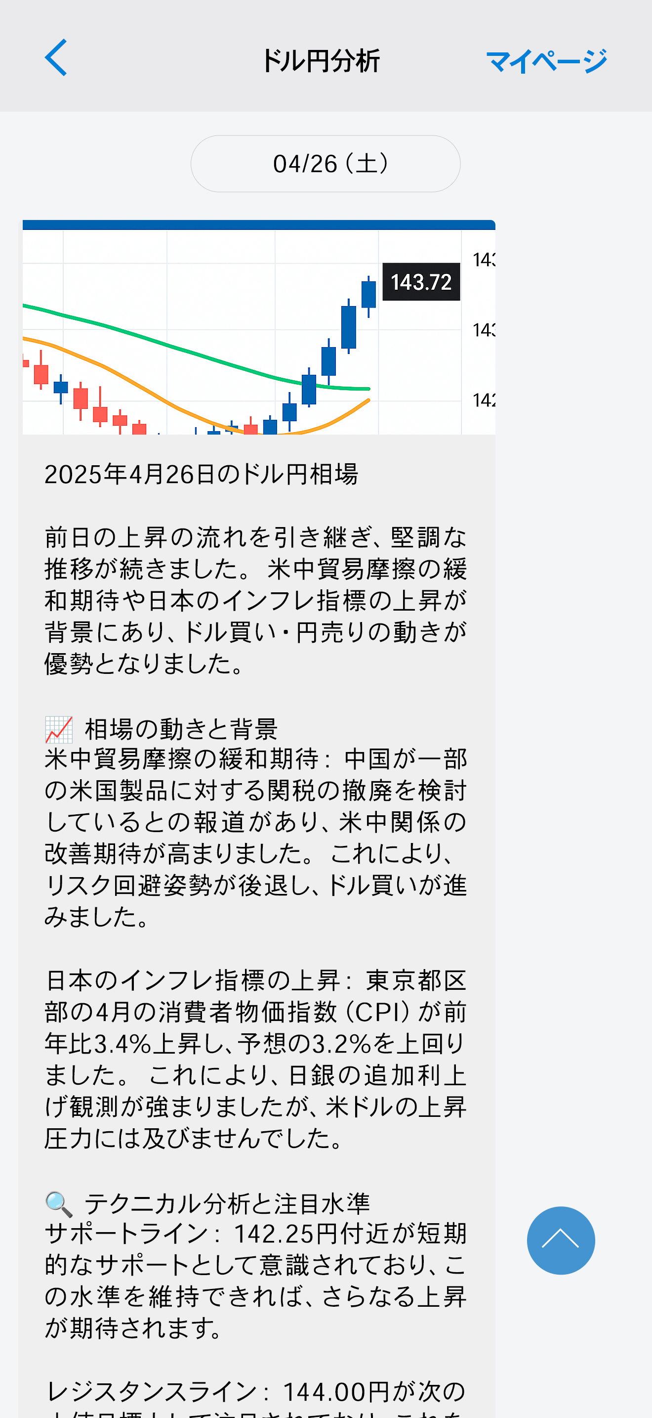 分析記事画面